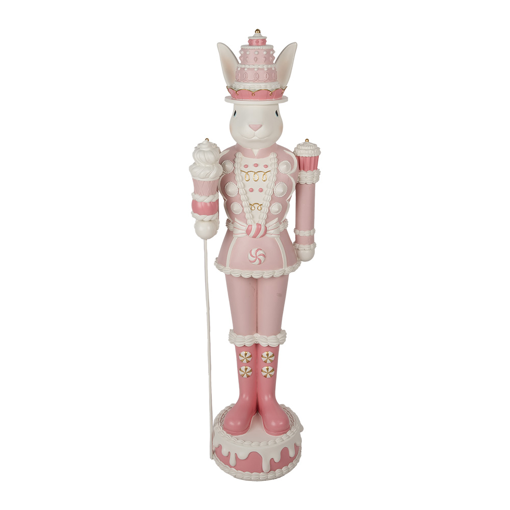 Clayre & Eef | Decoratie Konijn Wit Roze 29x25x100 cm | 5PR0146