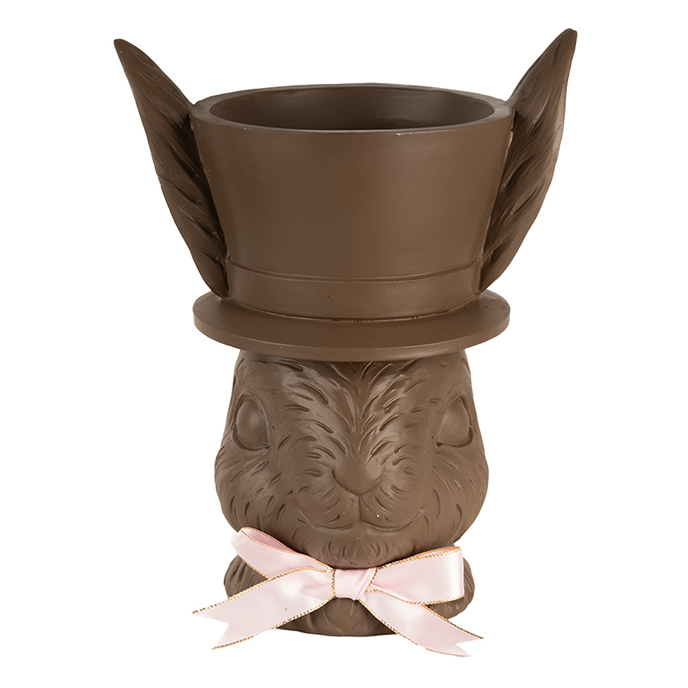 Clayre & Eef | Decoratie Konijn Bruin Roze 21x15x26 cm | 6PR5206