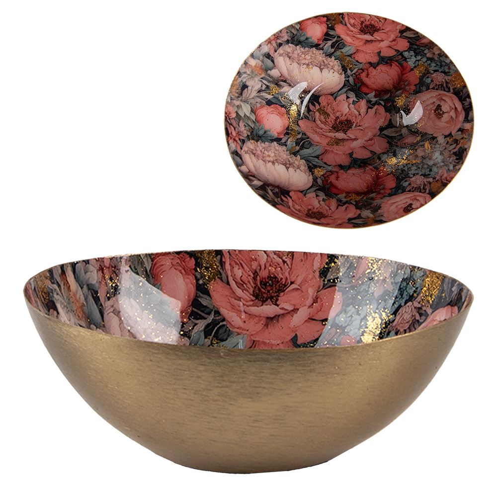 Clayre & Eef | Serveerschaal Goudkleurig Zwart 16x14x6 cm | 65898