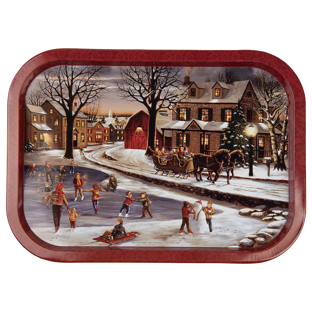 Clayre & Eef | Decoratief Dienblad Rood 40x29x2 cm | 6BL0136