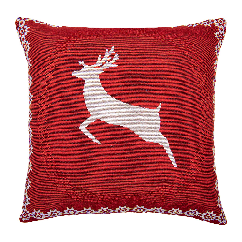 Clayre & Eef | Kussenhoes Rood Wit 44x44 cm | KT021.383