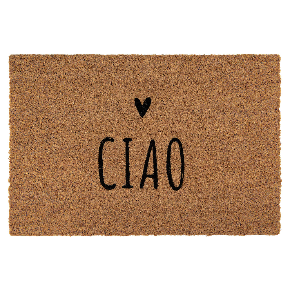 Clayre & Eef | Deurmat Binnen Bruin Zwart 60x40x2 cm | MC258