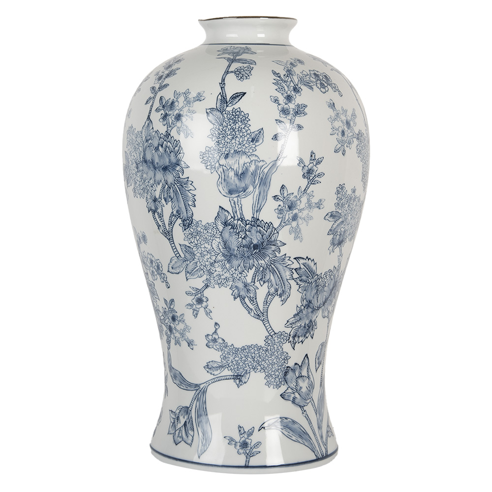 Clayre & Eef | Vaas Wit Blauw ø 23x42 cm | 6CE2073