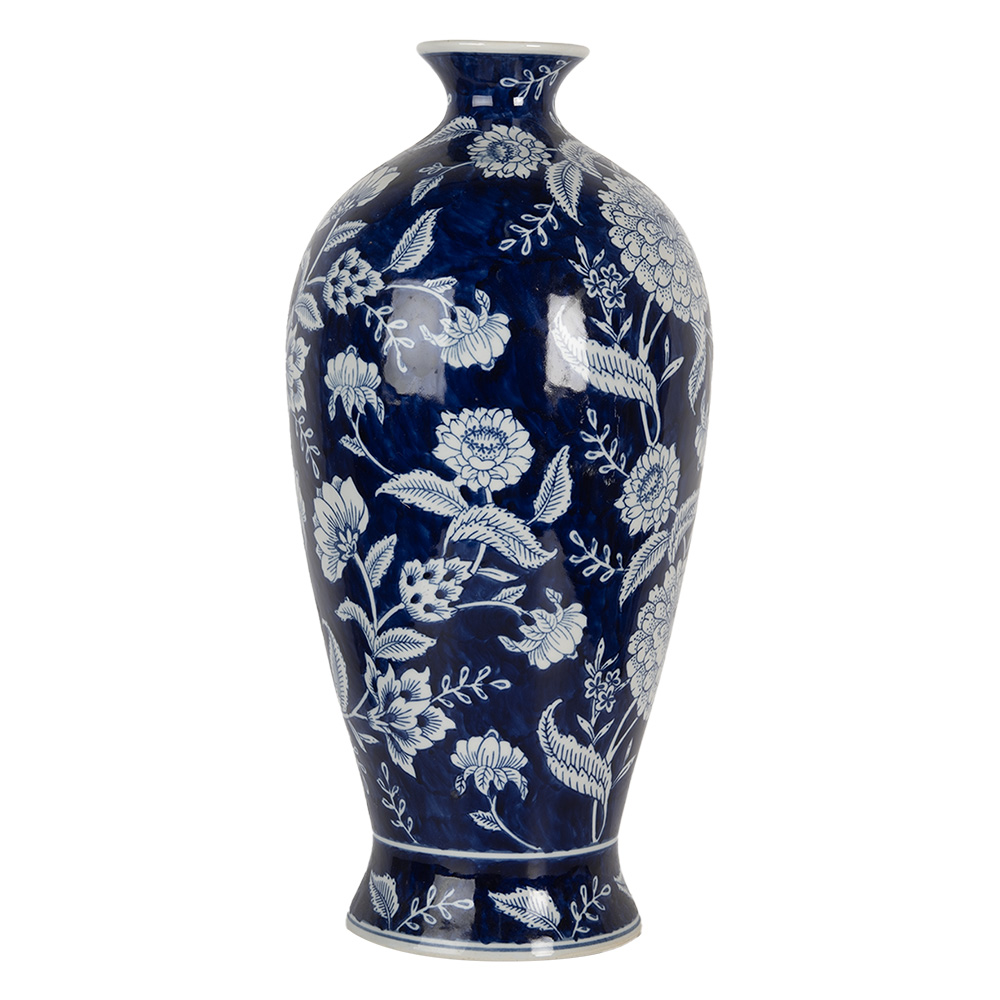 Clayre & Eef | Vaas Blauw Wit ø 21x42 cm | 6CE2087