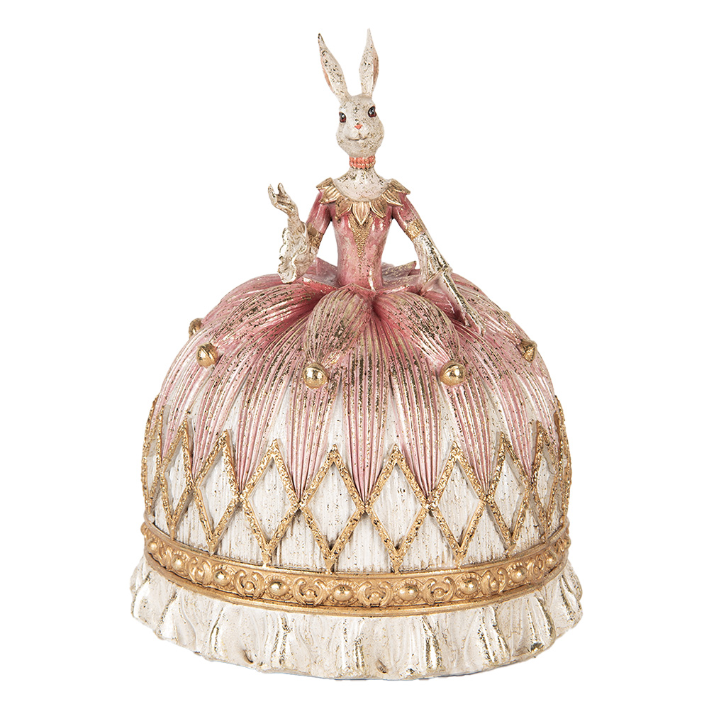 Clayre & Eef | Decoratie Konijn Wit Roze ø 23x28 cm | 6PR5504