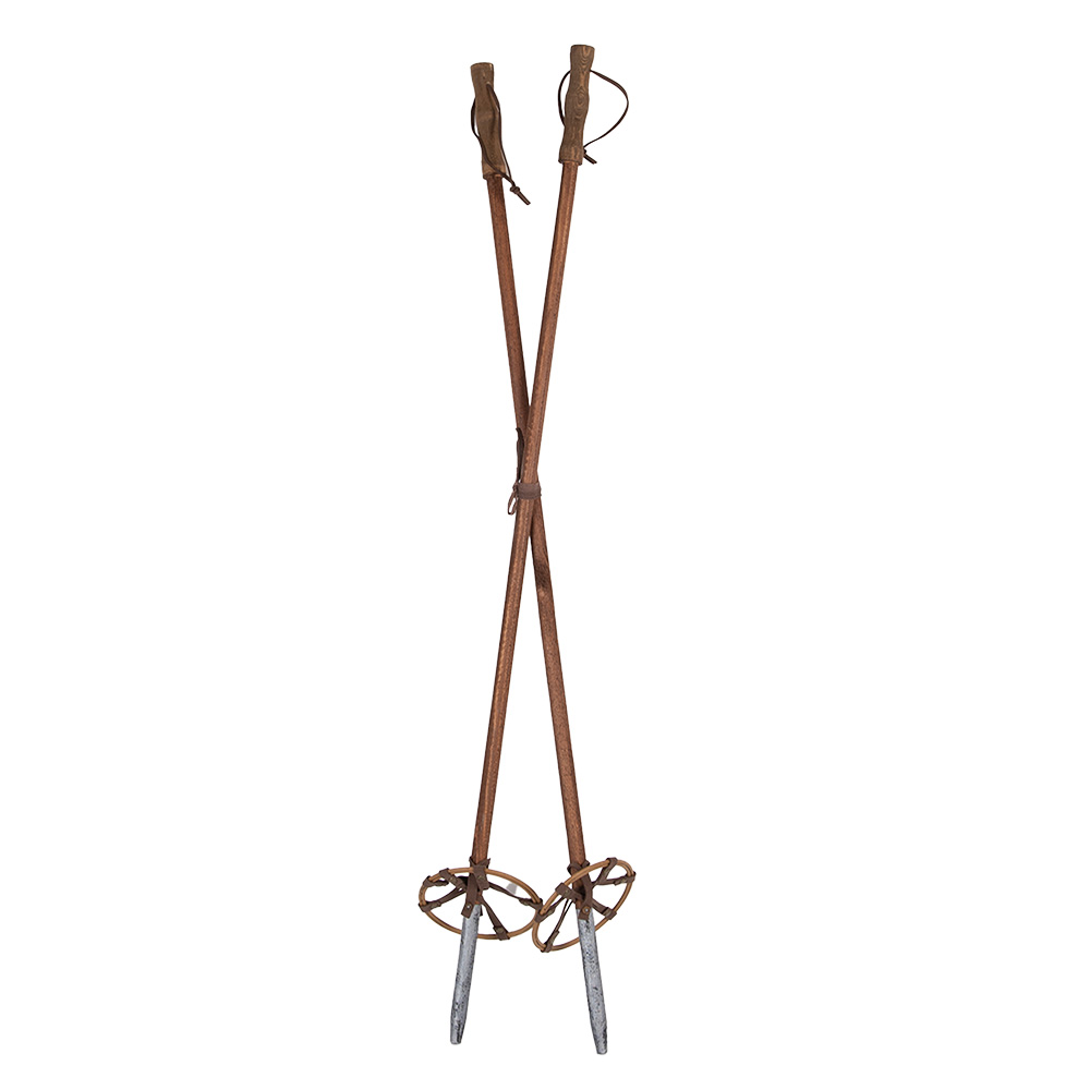 Clayre & Eef | Decoratie Skistokken (2) Bruin Grijs ø 12x100 cm | 5H0720