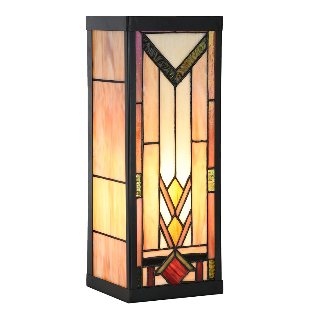 Clayre & Eef | Wandlamp Tiffany Beige Bruin 14x16x40 cm E27/max 1x100W | 5LL-6364