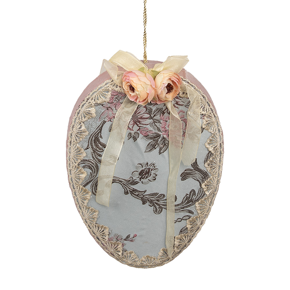 Clayre & Eef | Decoratie Hanger Ei Blauw 21x4x30 cm | 65937