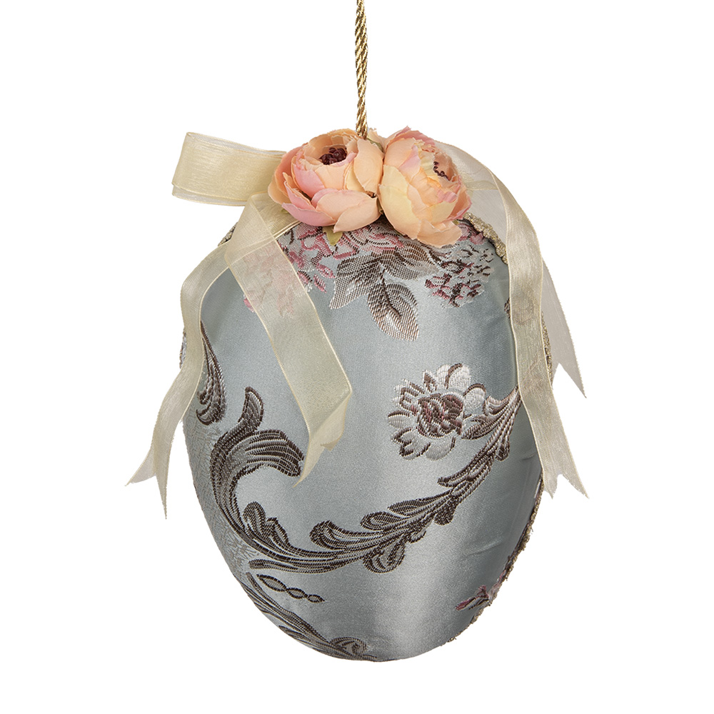 Clayre & Eef | Decoratie Hanger Ei Blauw ø 15x21 cm | 65938