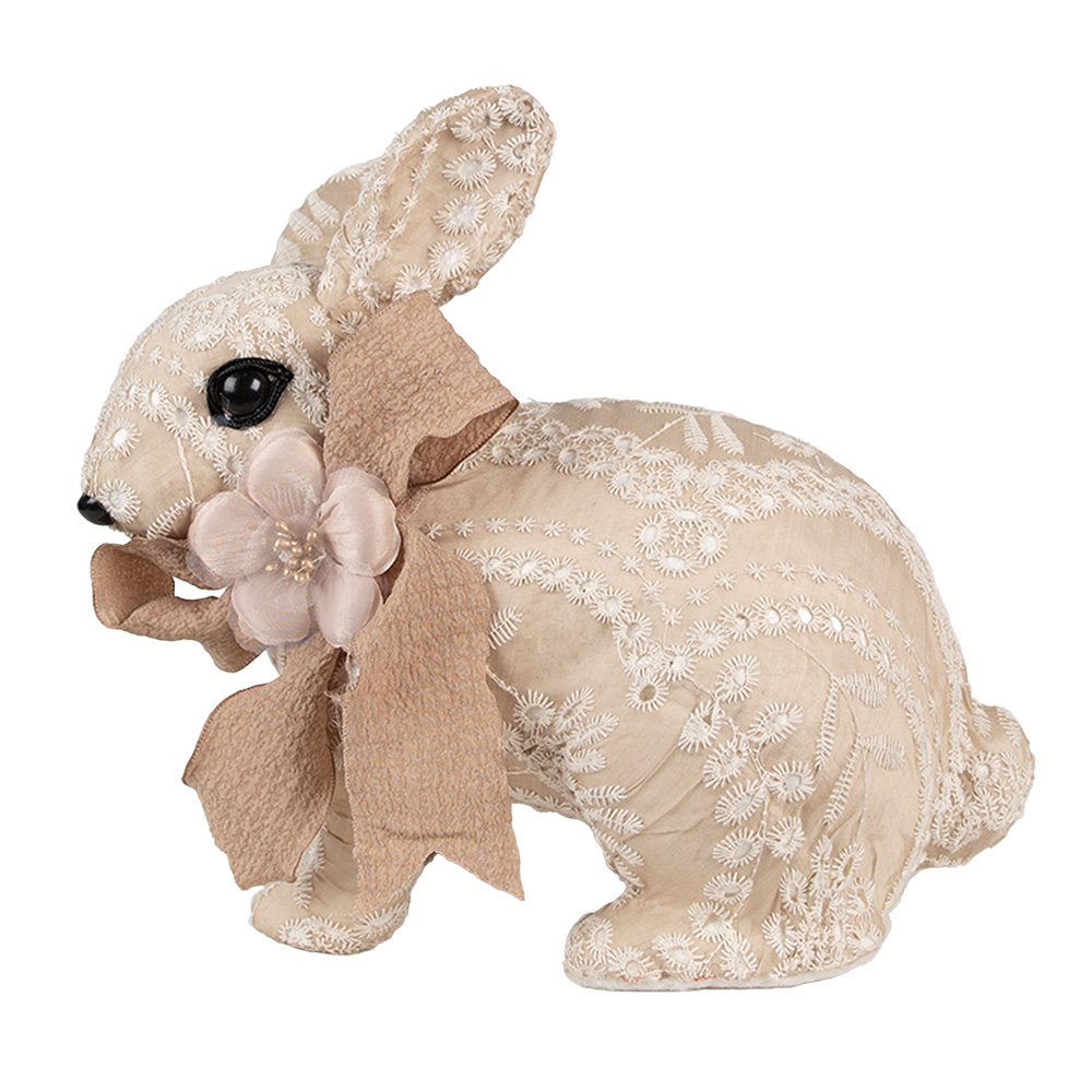 Clayre & Eef | Decoratie Beeld Konijn Beige Bruin 26x15x23 cm | 65955