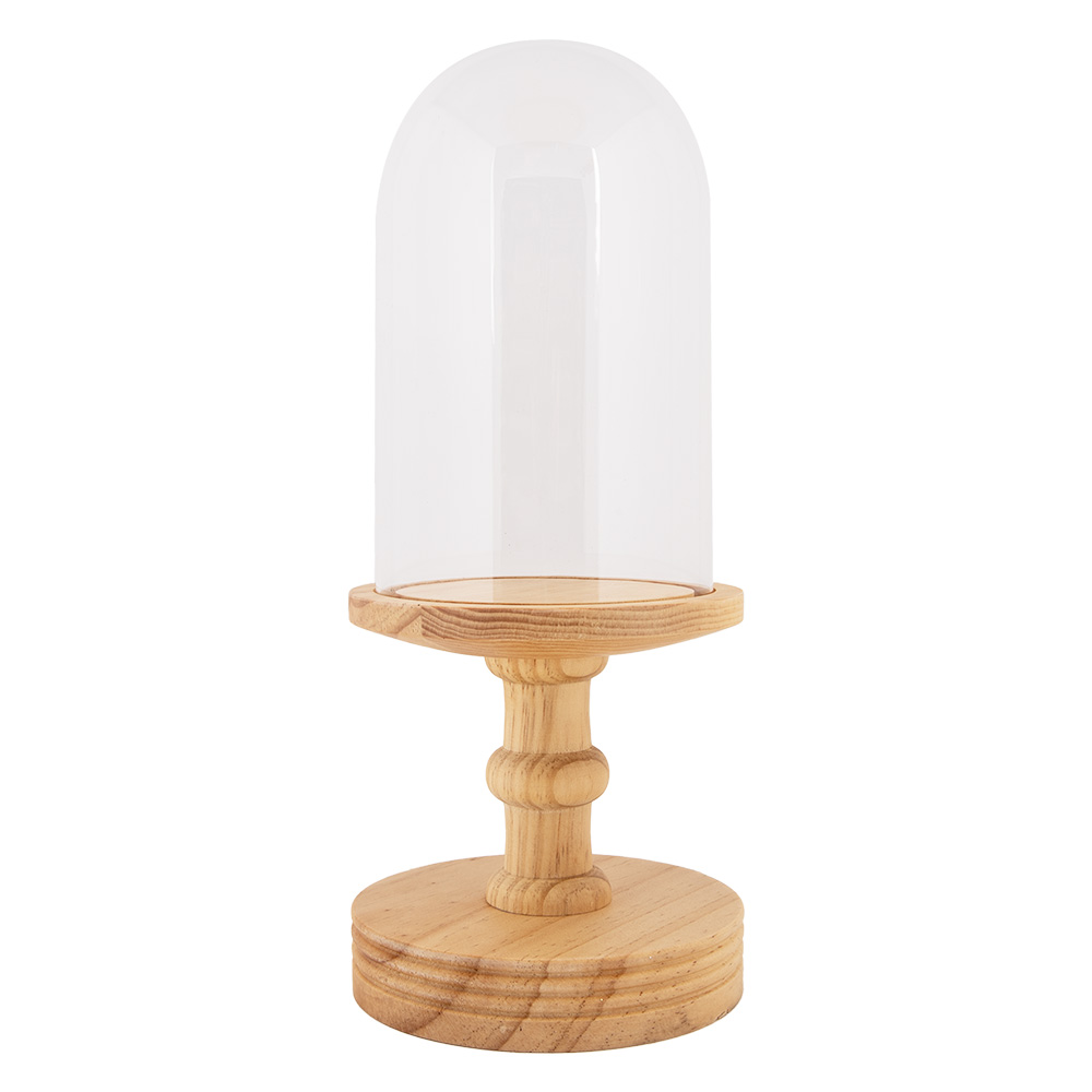 Clayre & Eef | Stolp Transparant Bruin ø 14x34 cm | 6GL5059