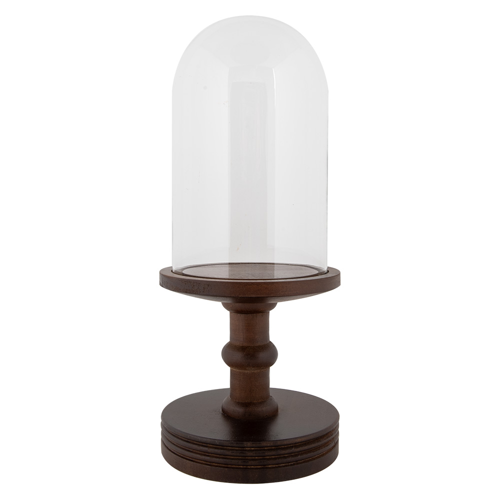 Clayre & Eef | Stolp Transparant Bruin ø 17x40 cm | 6GL5060CH
