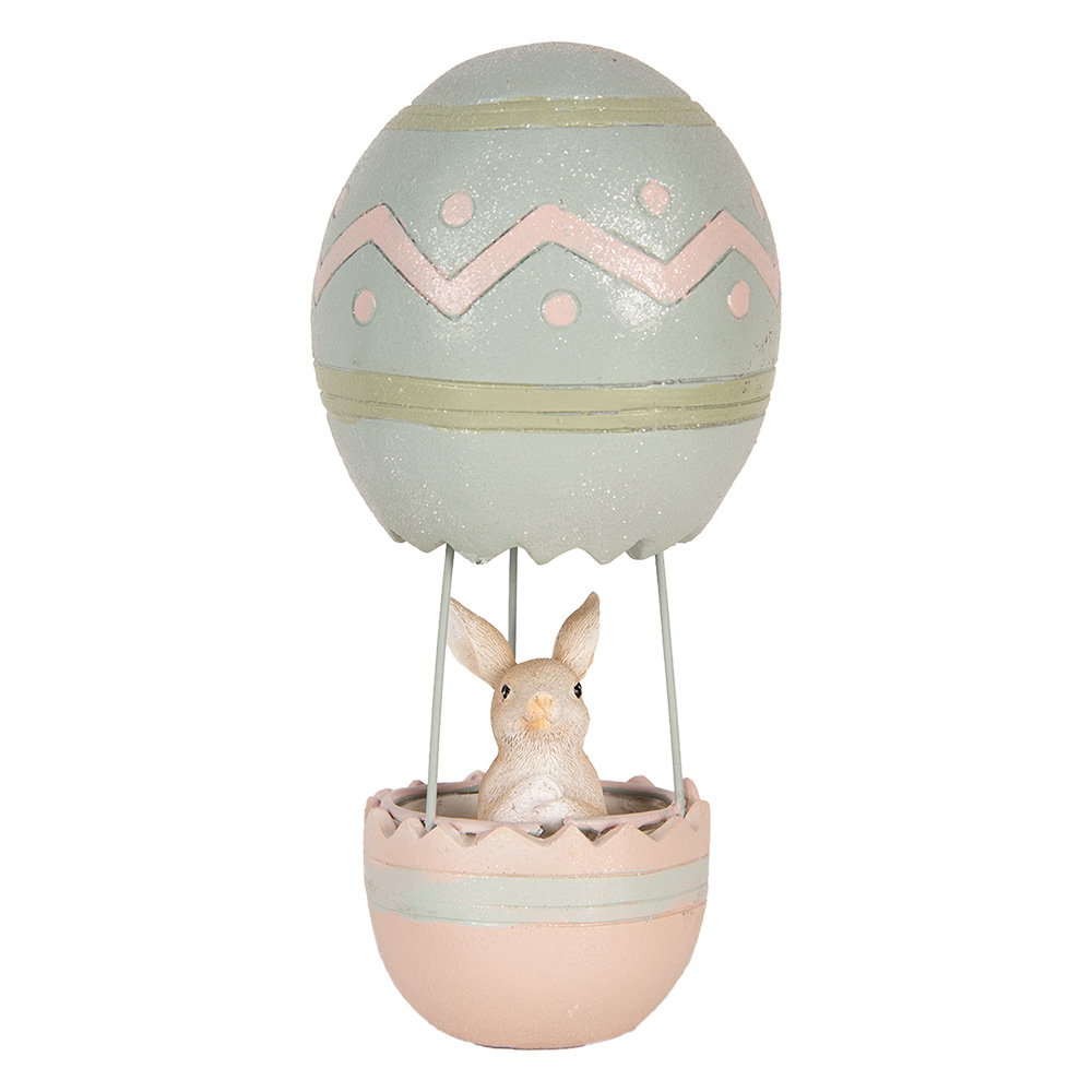 Clayre & Eef | Decoratie Beeld Konijn Beige Blauw ø 12x25 cm | 6PR5473