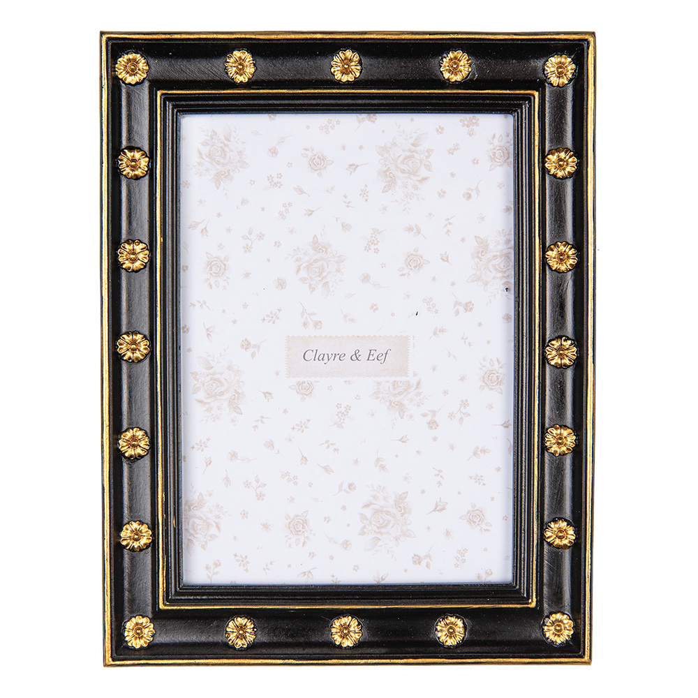 Clayre & Eef | Fotolijst Zwart Goudkleurig 18x2x23 cm / 13x18 cm | 2F1205