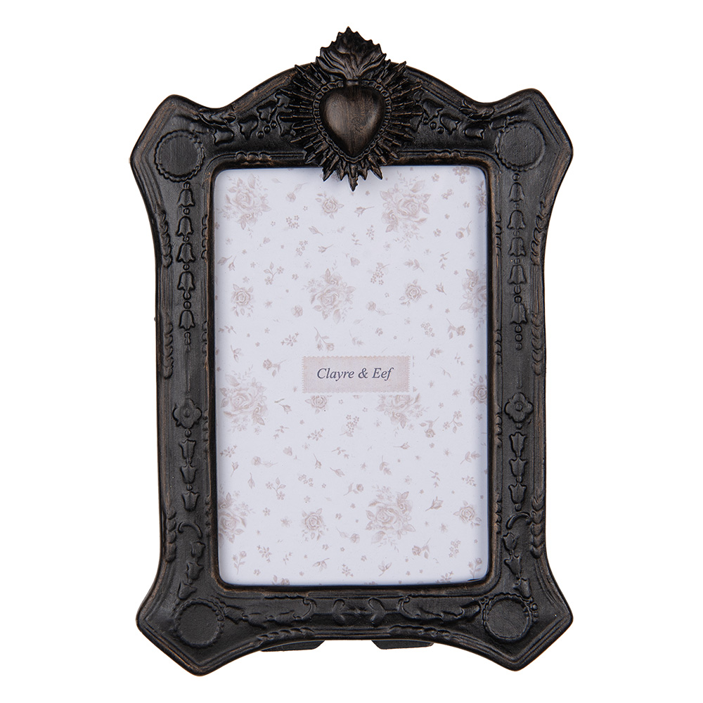Clayre & Eef | Fotolijst Zwart Goudkleurig 15x3x22 cm / 10x15 cm | 2F1216