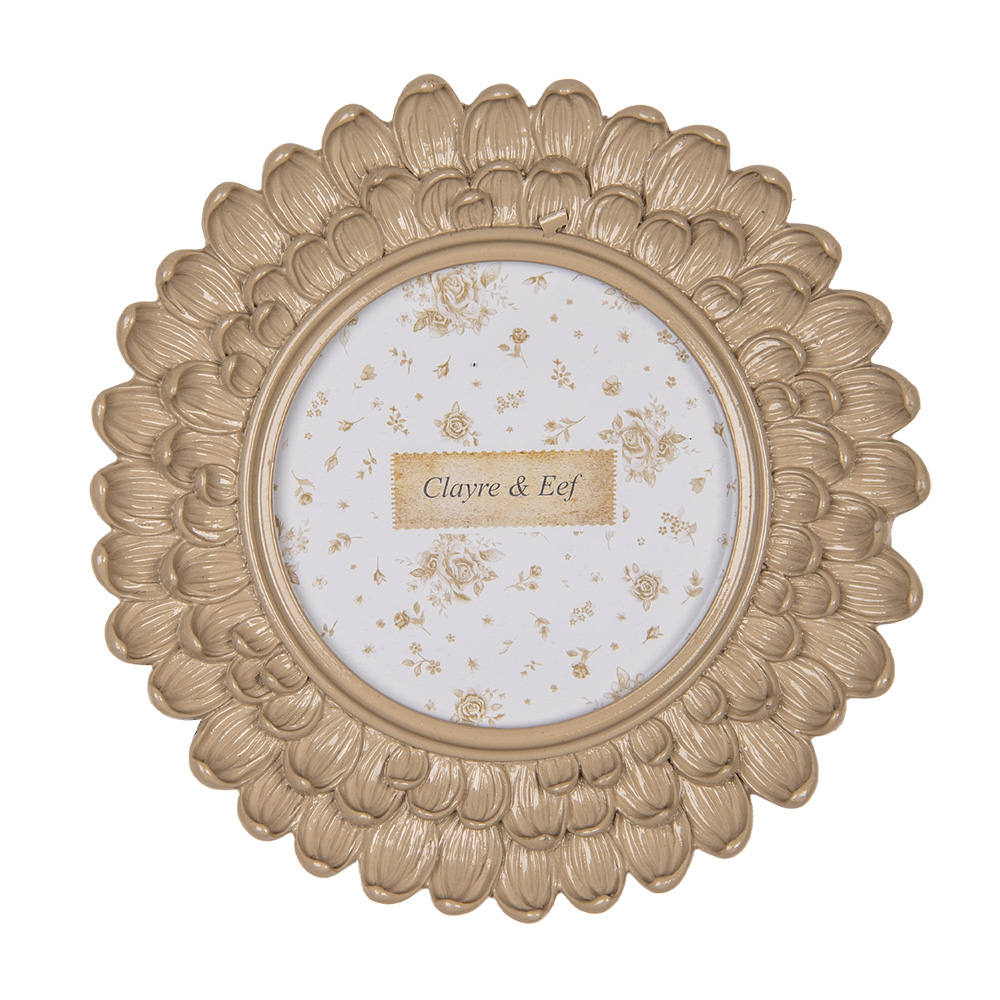 Clayre & Eef | Fotolijst Beige ø 17x3 cm / ø 10 cm | 2F1258
