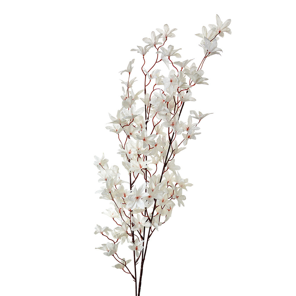 Clayre & Eef | Decoratie tak met bloemen Wit Groen 6x6x110 cm | 5PL0167W