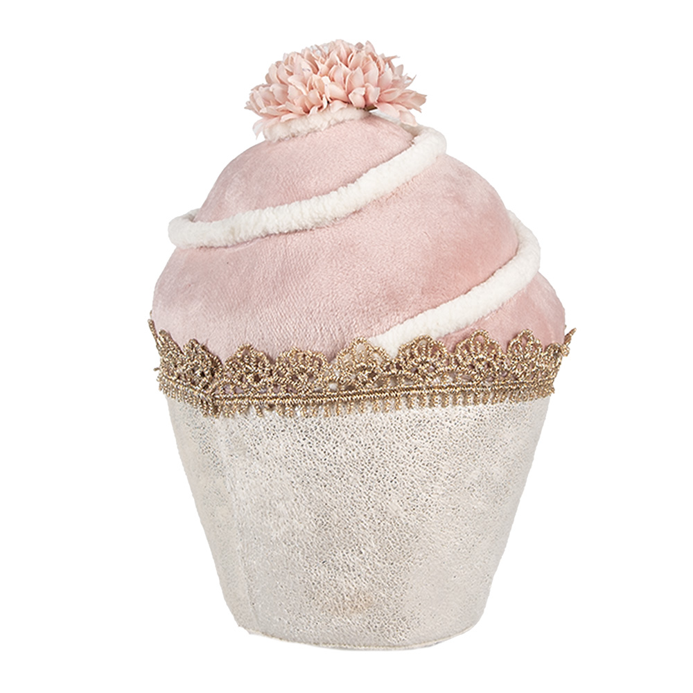 Clayre & Eef | Decoratie cupcake Roze Beige ø 11x16 cm | 65924