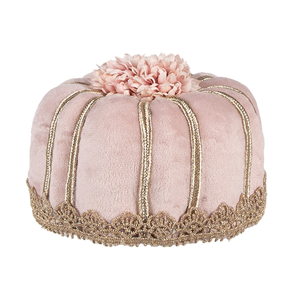 Clayre & Eef | Decoratie taart Roze Goudkleurig ø 12x7 cm | 65925