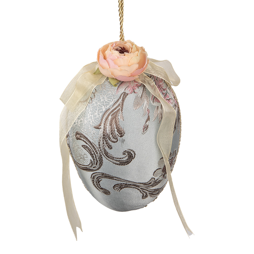 Clayre & Eef | Decoratie Hanger Ei Blauw ø 11x16 cm | 65939