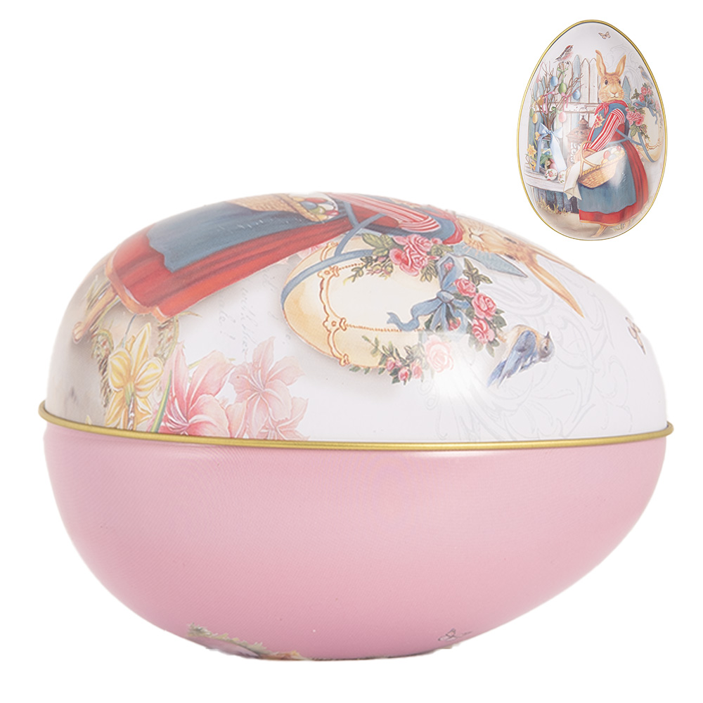 Clayre & Eef | Decoratie ei Wit Roze 8x13x8 cm | 6BL0143