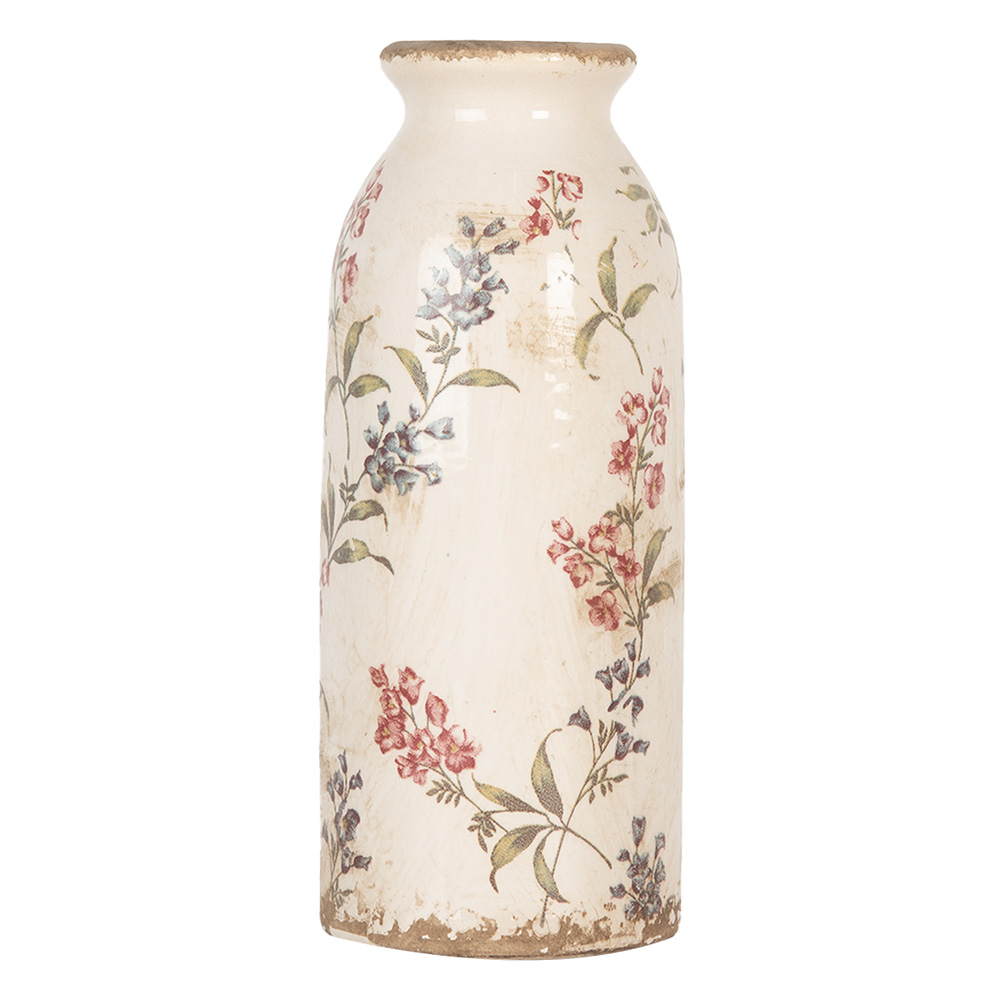 Clayre & Eef | Vaas Beige Roze &oslash; 8x20 cm | 6CE2025