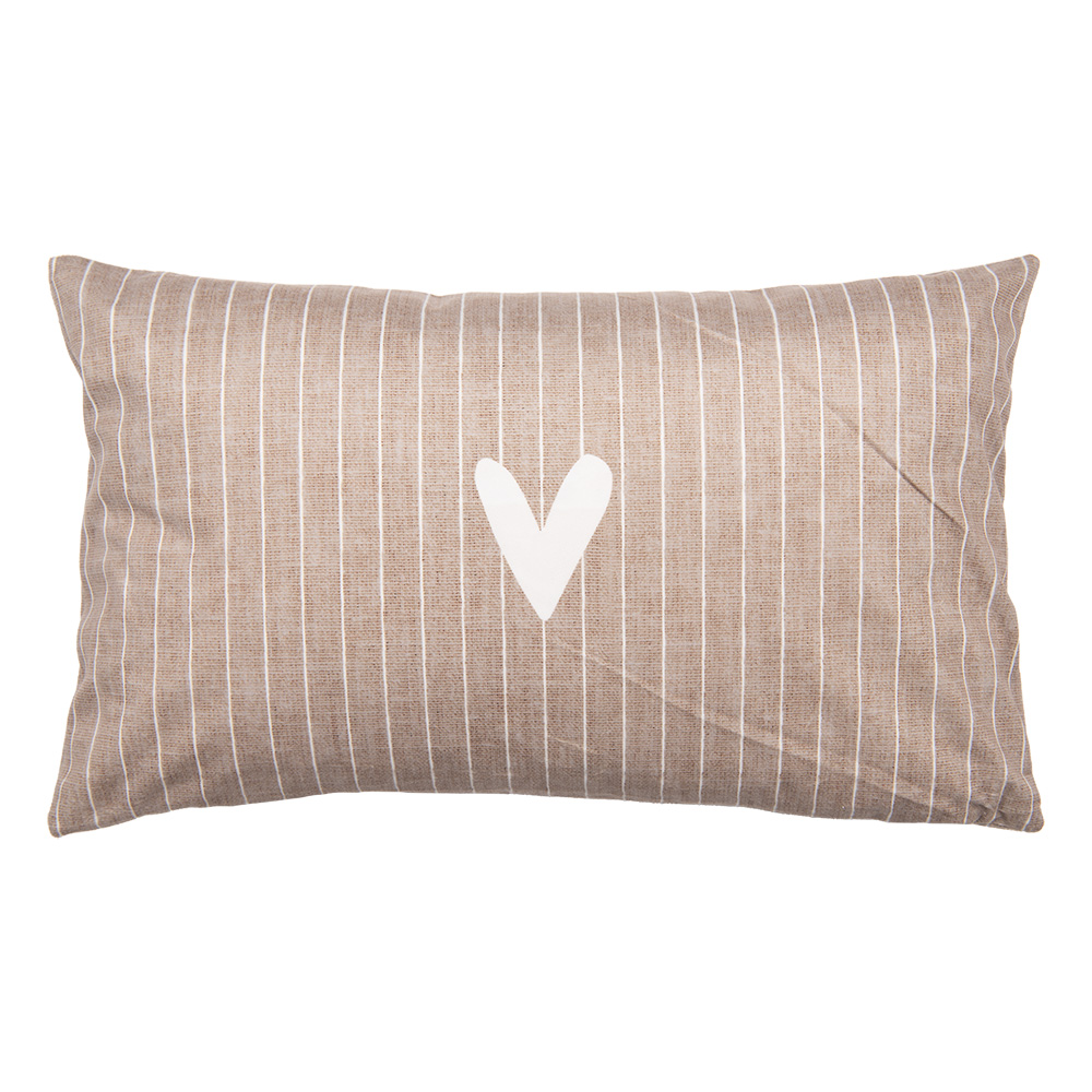 Clayre & Eef | Kussenhoes Bruin Wit 30x50 cm | BHS36-2