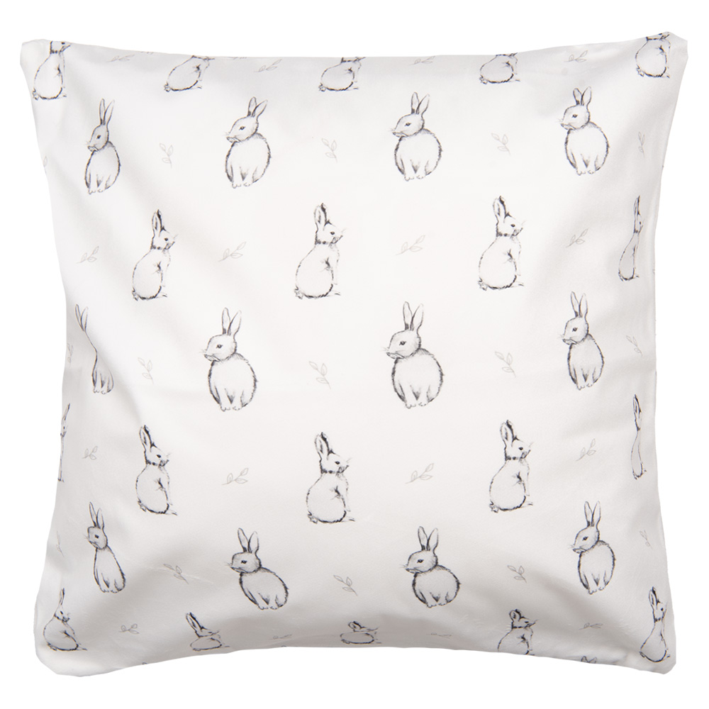 Clayre & Eef | Kussenhoes Wit Grijs 45x45 cm | BNS21