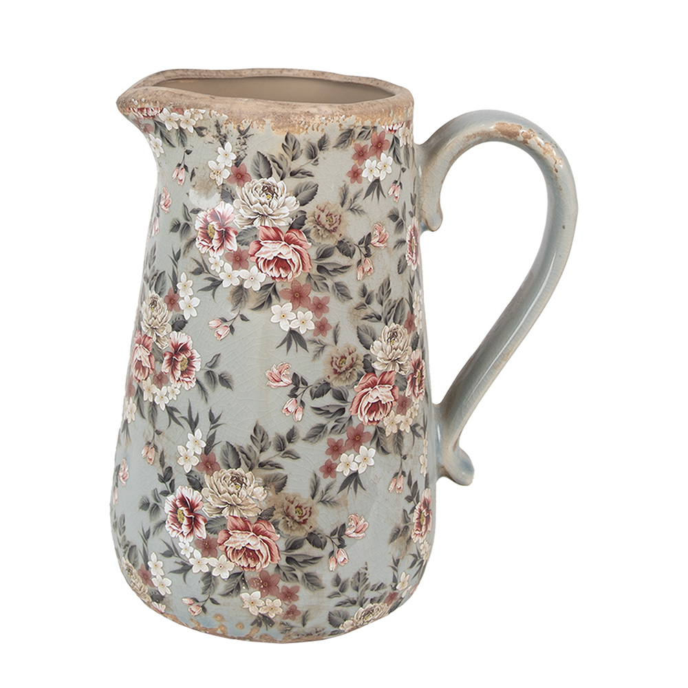Clayre & Eef | Decoratieve Schenkkan Grijs Roze 21x15x23 cm | 6CE1965L