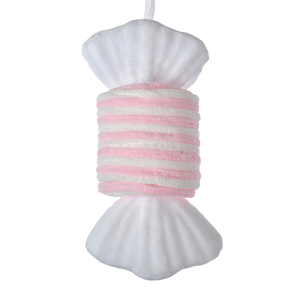 Clayre & Eef | Kerstdecoratie Hanger Snoepje Wit Roze 11x8x20 cm | 66111P