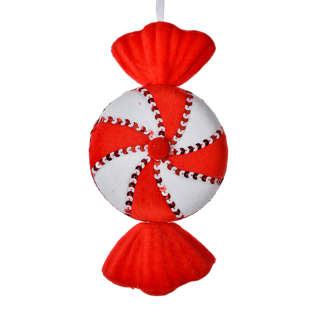 Clayre & Eef | Kerstdecoratie Hanger Snoepje Rood Wit 13x5x25 cm | 66112