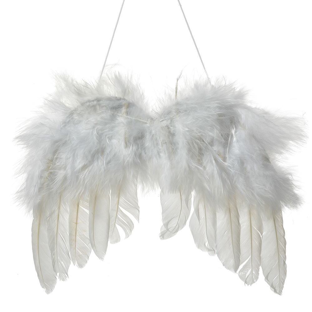 Clayre & Eef | Hanger Vleugels Wit 20x1x16 cm | 66135