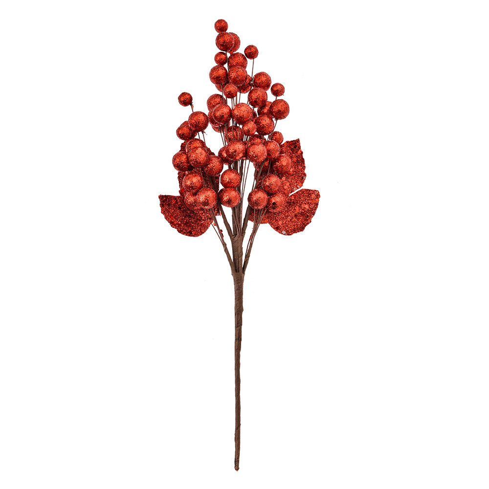 Clayre & Eef | Kerstdecoratie Tak Rood Bruin 8x6x34 cm | 66153R