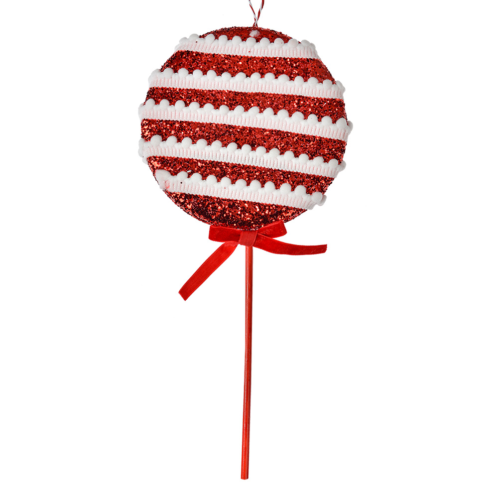 Clayre & Eef | Kerstdecoratie Lolly Rood Wit 14x4x30 cm | 66187