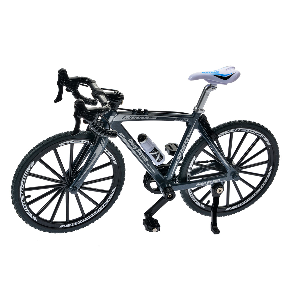 Clayre & Eef | Decoratie Miniatuur Fiets Grijs Zwart 20x5x12 cm | 66203