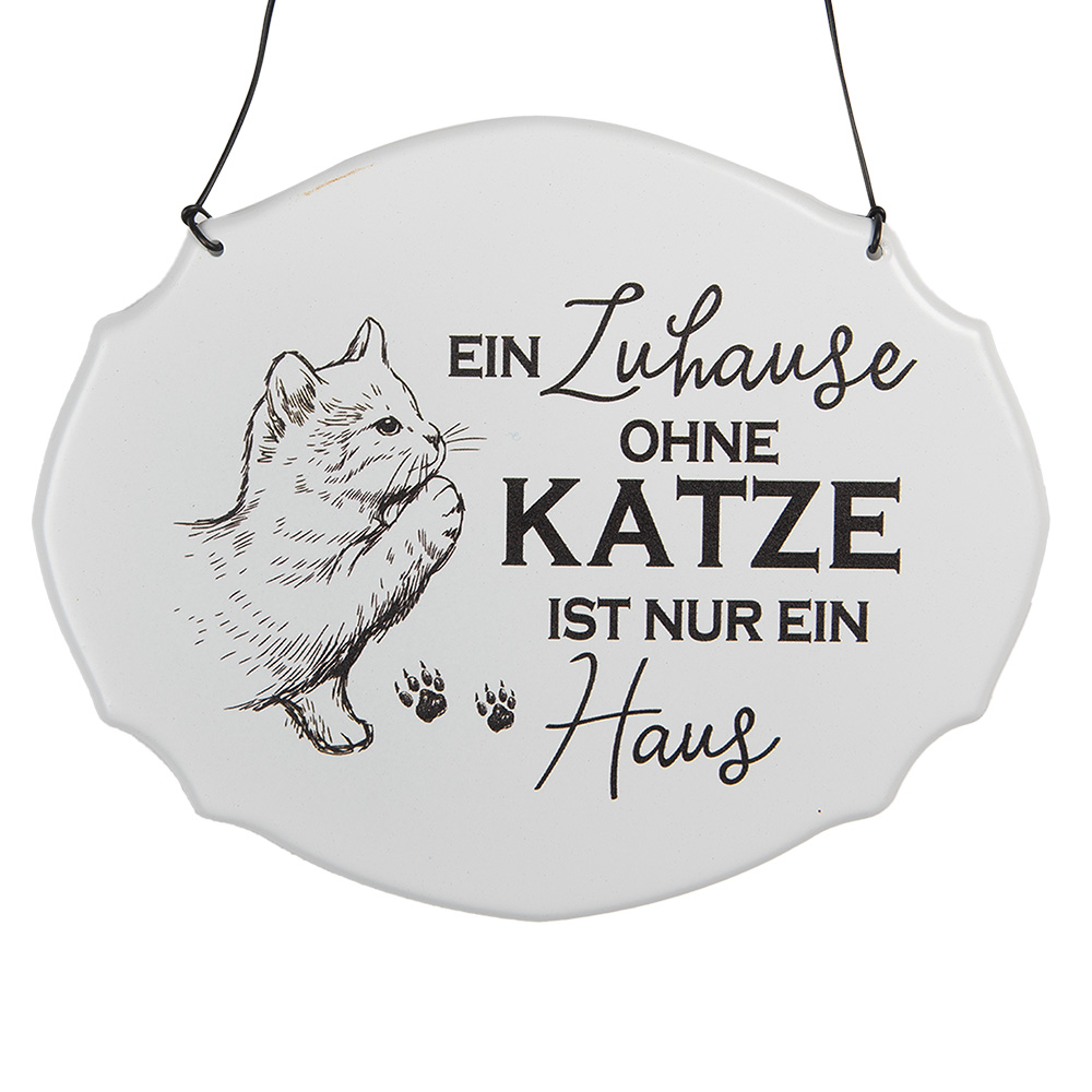 Clayre & Eef | Tekstbord Wit Zwart 18x1x15 cm | 6Y5688