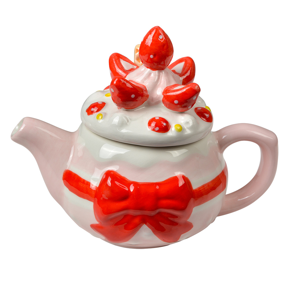 Clayre & Eef | Theepot Roze Wit 17x10x13 cm / 325 ml | 6CETE0183
