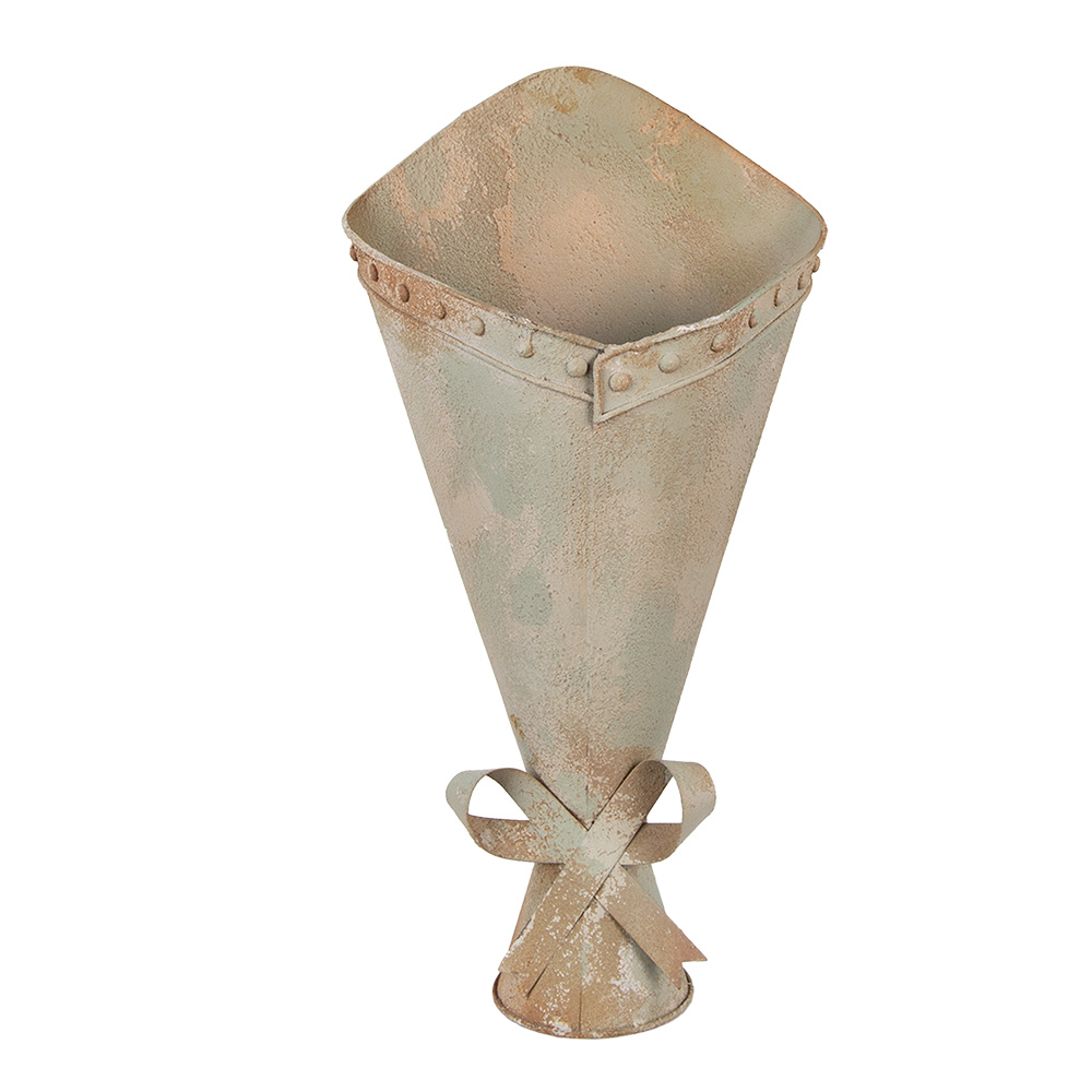 Clayre & Eef | Bloempot Groen Bruin 25x21x50 cm | 6Y5797