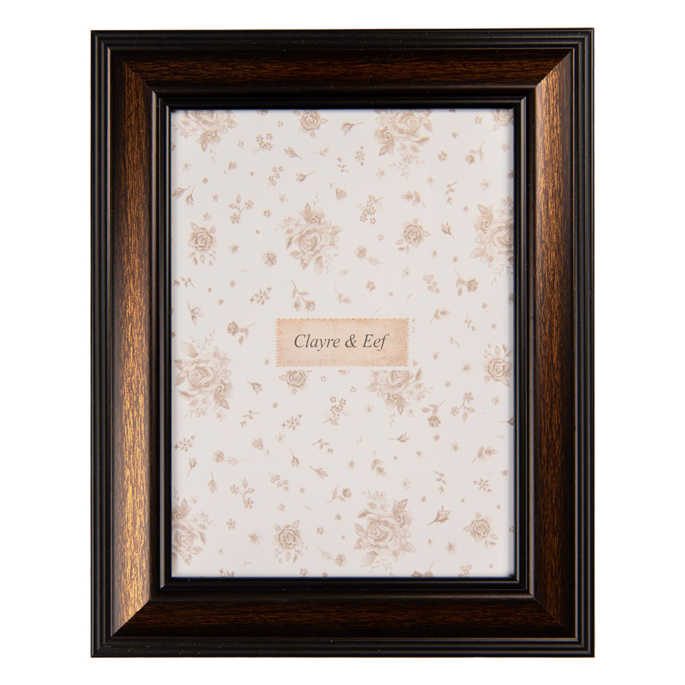 Clayre & Eef | Fotolijst Bruin Zwart 20x2x25 cm / 15x20 cm | 2F1230L