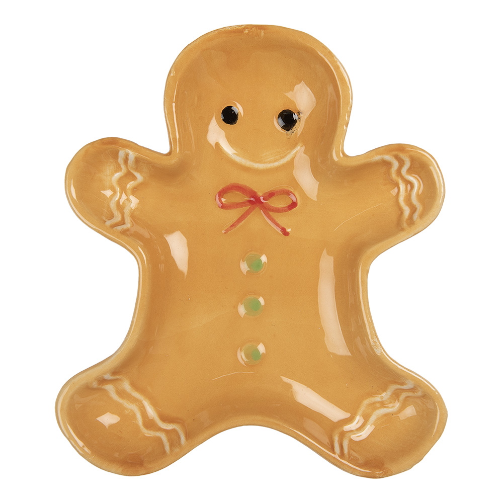 Clayre & Eef | Schaaltje Peperkoekpop Geel 14x16x2 cm | 6CE2134