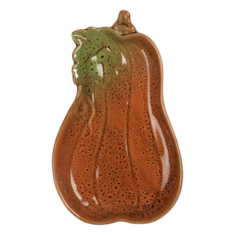 Clayre & Eef | Schaaltje Pompoen Oranje Groen 17x10x2 cm | 6CE2155