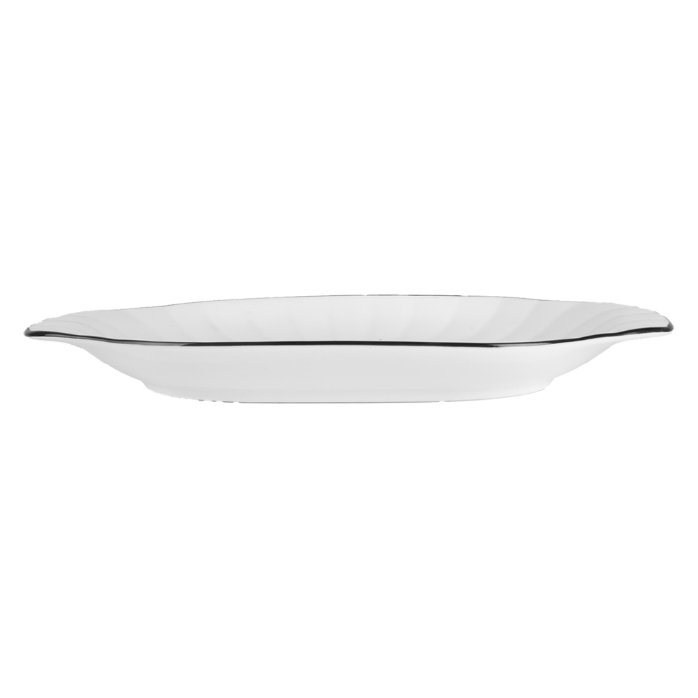 Clayre & Eef | Schaal Wit Zwart 29x16x3 cm | 6CE2166