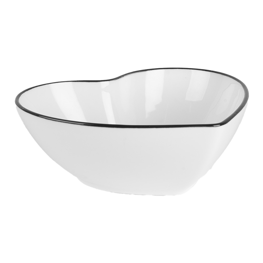 Clayre & Eef | Kom Wit Zwart 15x14x6 cm / 300 ml | 6CEBO0208