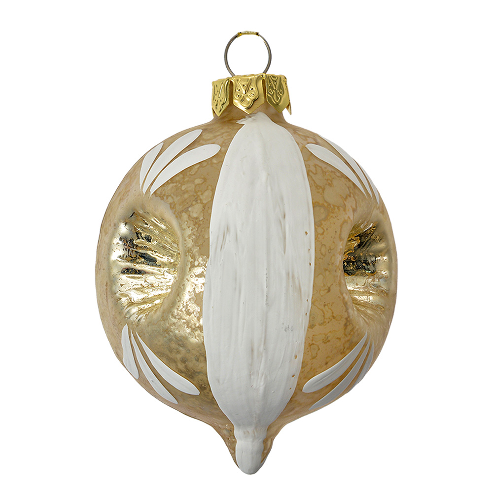 Clayre & Eef | Kerstbal Grijs Wit ø 5x7 cm | 6GL4708