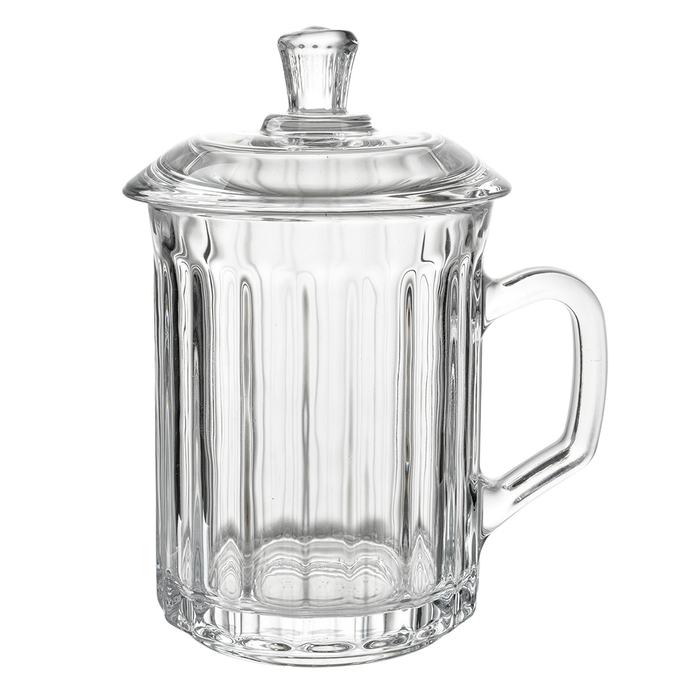 Clayre & Eef | Mok met deksel Transparant 11x9x15 cm / 250 ml | 6GL4727