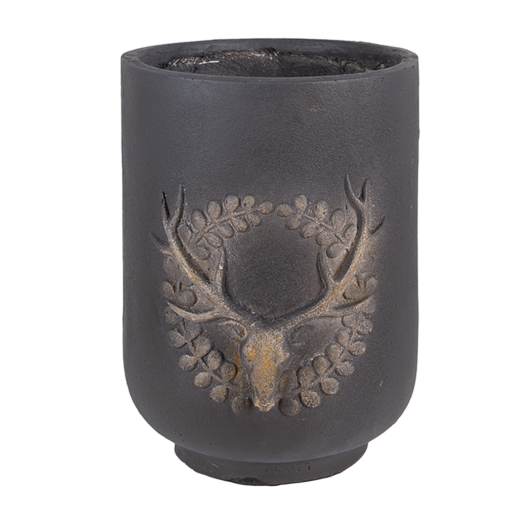 Clayre & Eef | Bloempot Binnen Grijs Beige ø 23x31 cm | 6MG0109