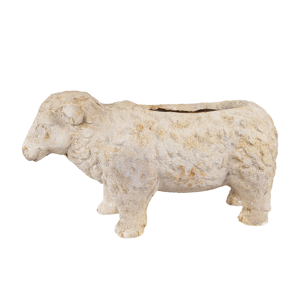 Clayre & Eef | Bloempot Binnen Beige Bruin 48x19x26 cm | 6MG0114