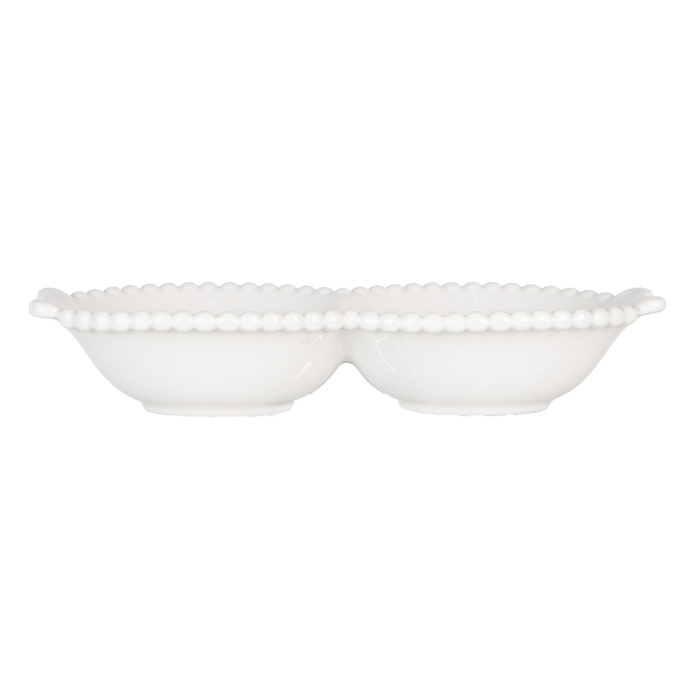 Clayre & Eef | Kom Wit 25x7x3 cm / 100 ml | 6CEBO0202L