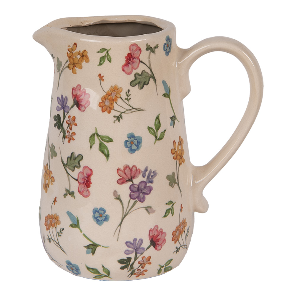 Clayre & Eef | Decoratieve Schenkkan Beige Roze 16x12x18 cm | 6CECFL0002M