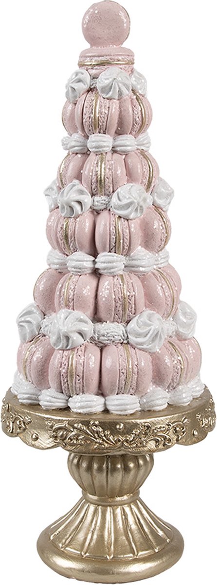 Clayre & Eef | Decoratie Beeld Taart Ø 12x30 cm roze goud | 6PR5163